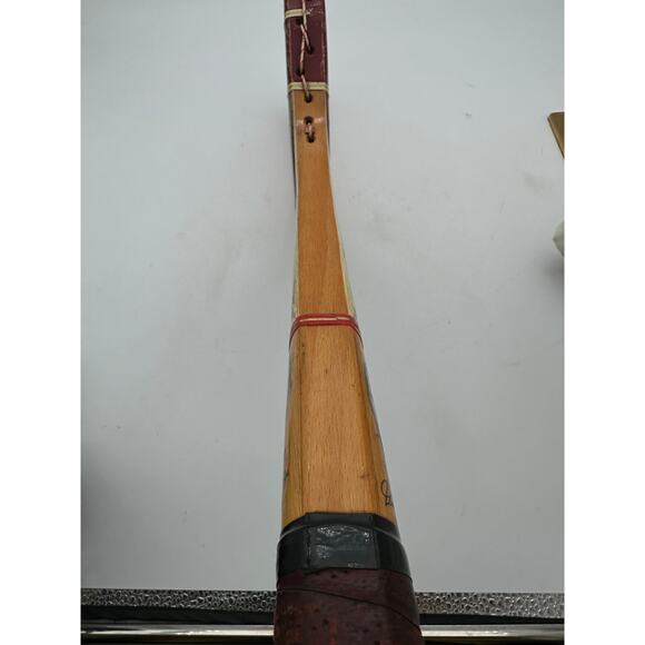 Vtg wood tennis racquet Don Budge leather collectable Airbnb Staging decor VRBO - Picture 10 of 15